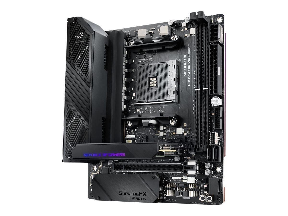 ASUS ROG Crosshair VIII Impact - Motherboard - ATX - Socket AM4 - AMD X570 Chipsatz - USB-C Gen2, USB 3.2 Gen 1, USB 3.2 Gen 2 - Gigabit LAN, 2.5 Gigabit LAN - HD Audio (8-Kanal)