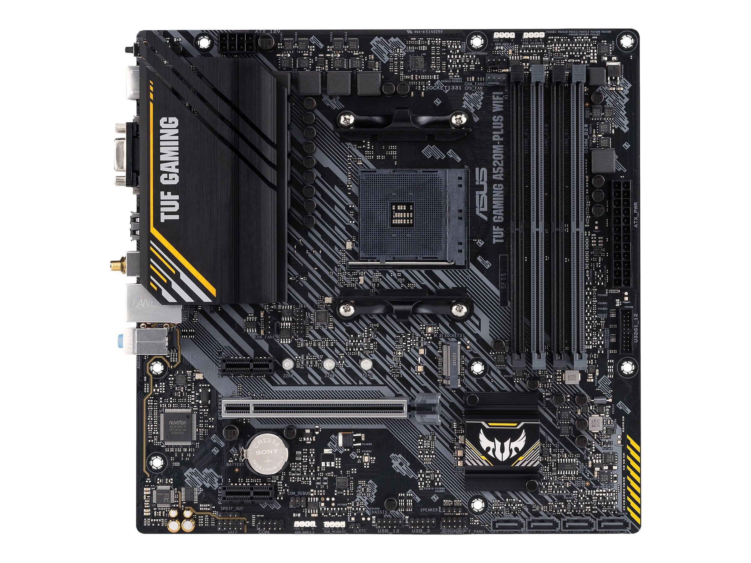 ASUS TUF GAMING A520M-PLUS WIFI - Motherboard - micro ATX - Socket AM4 - AMD A520 Chipsatz - USB 3.2 Gen 1 - Bluetooth, Gigabit LAN, Wi-Fi - Onboard-Grafik (CPU erforderlich)