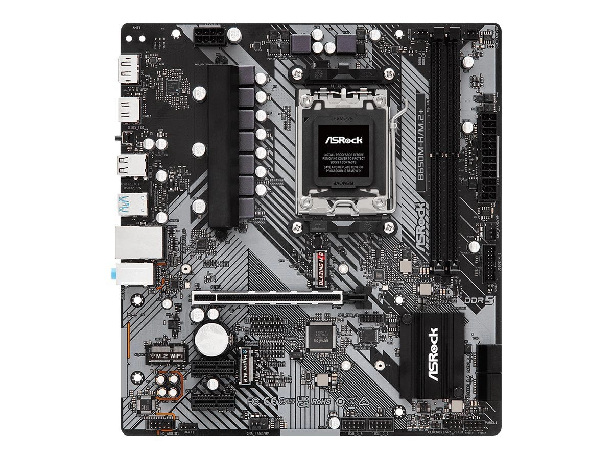ASRock B650M-H/M.2+ AMD B650 AM5 Micro ATX 2 DDR5 HDMI DP GB LAN PCIe4 2x M.2