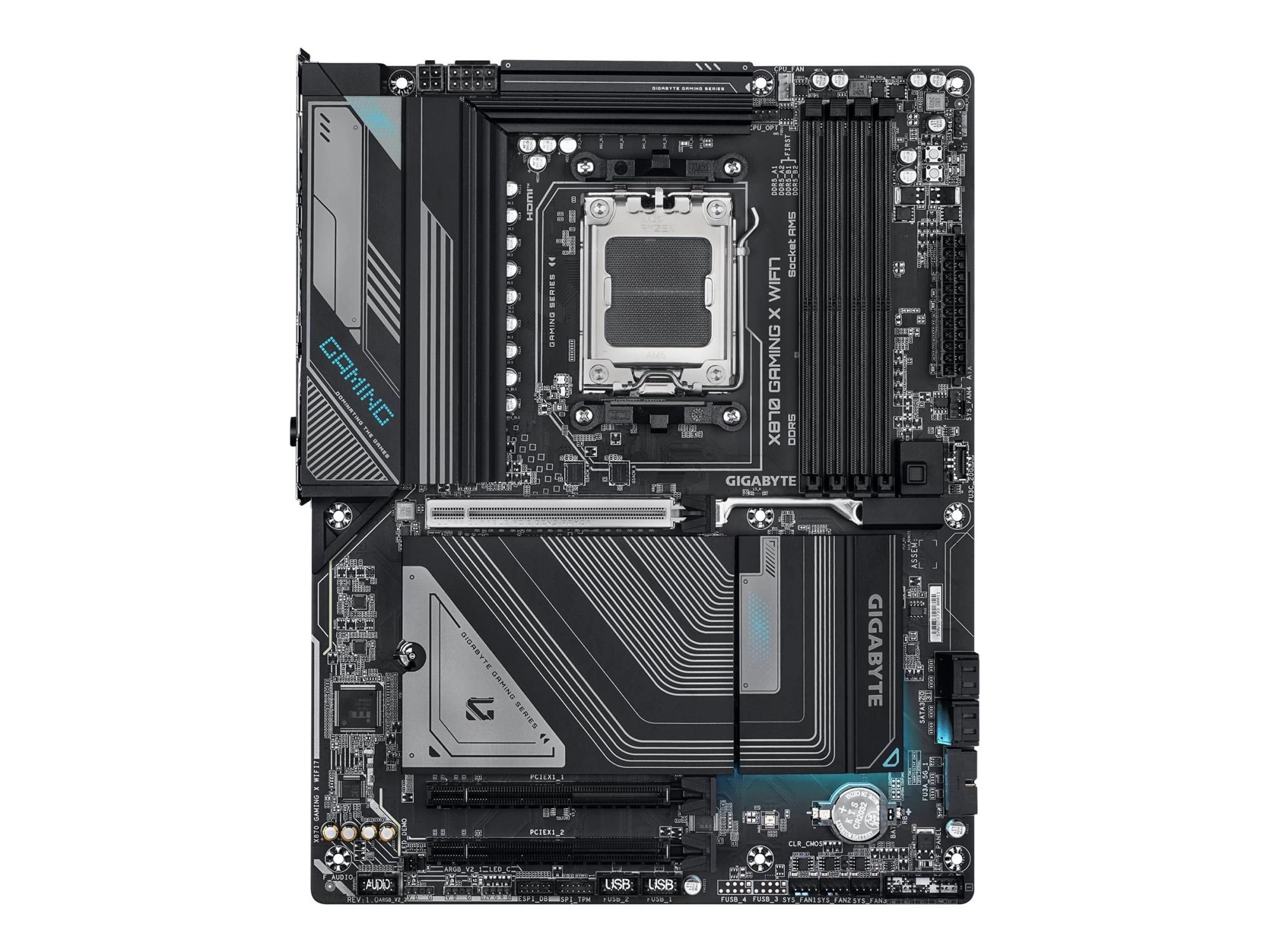 Gigabyte X870 GAMING X WIFI7 - Motherboard - ATX - Socket AM5 - AMD X870 Chipsatz - USB-C 3.2 Gen 2x2, USB4, USB 3.2 Gen 1, USB 3.2 Gen 2 - 2.5 Gigabit LAN, Bluetooth, Wi-Fi - Onboard-Grafik (CPU erforderlich)