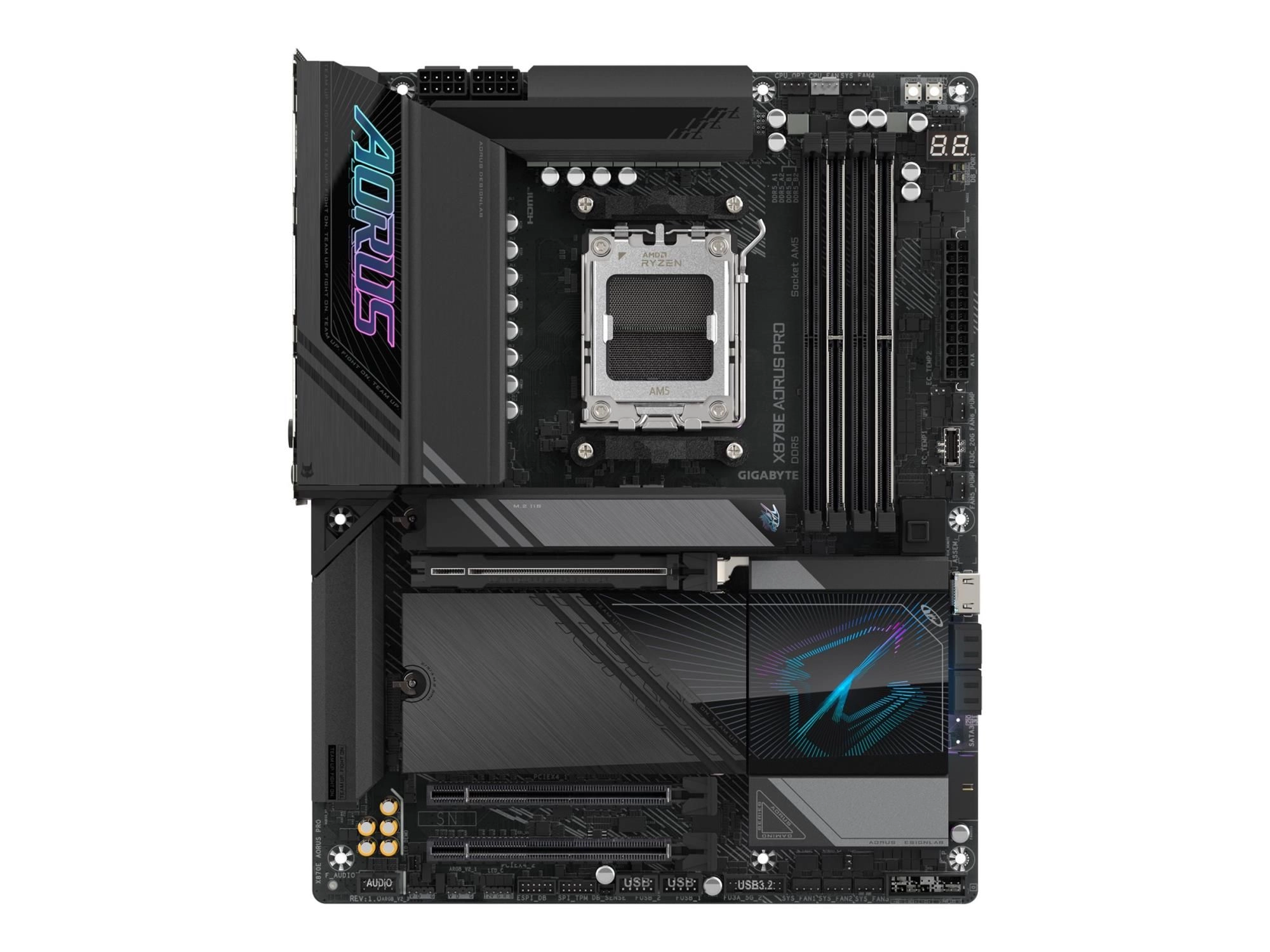 Gigabyte AORUS X870E PRO - Motherboard - ATX - Socket AM5 - AMD X870E Chipsatz - USB-C 3.2 Gen 2x2, USB4, USB 3.2 Gen 1, USB 3.2 Gen 2 - 2.5 Gigabit LAN, Bluetooth, Wi-Fi - Onboard-Grafik (CPU erforderlich)