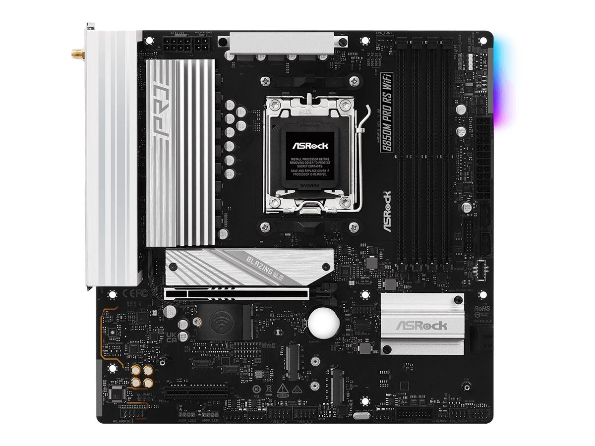 ASRock B850M Pro RS WiFi AM5 mATX HDMI/DP DDR5 - AMD Sockel AM5 (Ryzen Zen4) - Micro/Mini/Flex-ATX