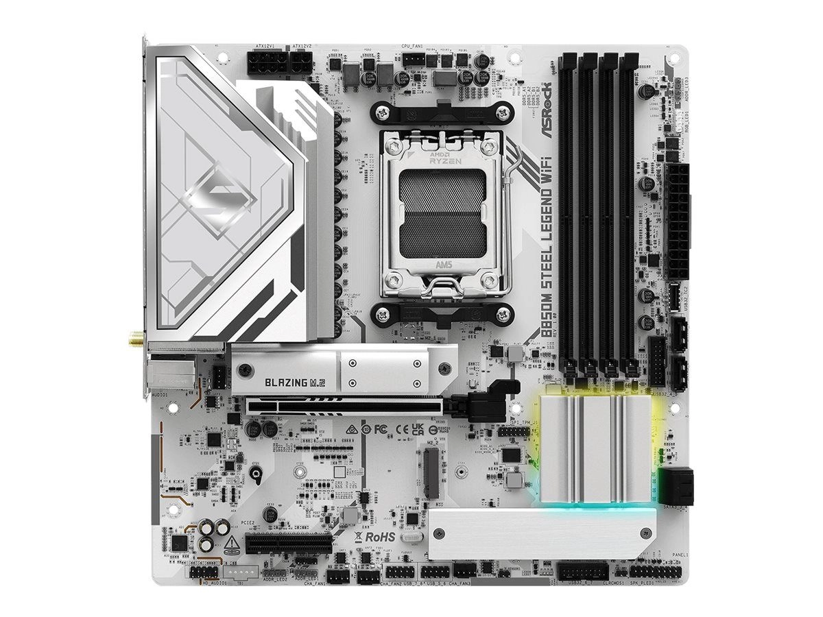 ASRock B850M Steel Legend WiFi AM5 mATX HDMI/DP DDR5 - AMD Sockel AM5 (Ryzen Zen4) - Micro/Mini/Flex-ATX