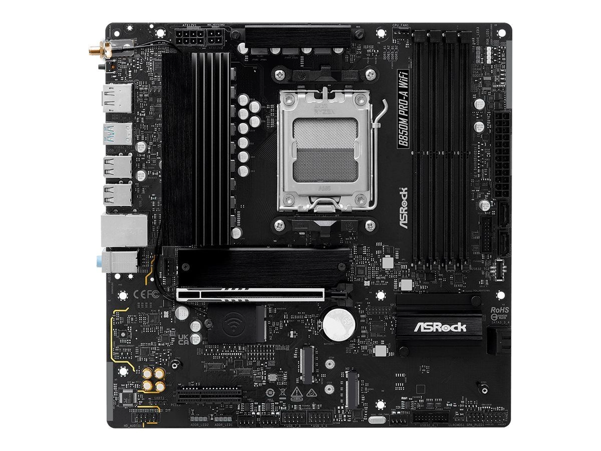 ASRock B850M Pro-A WiFi AM5 mATX HDMI/DP DDR5 - AMD Sockel AM5 (Ryzen Zen4) - Micro/Mini/Flex-ATX