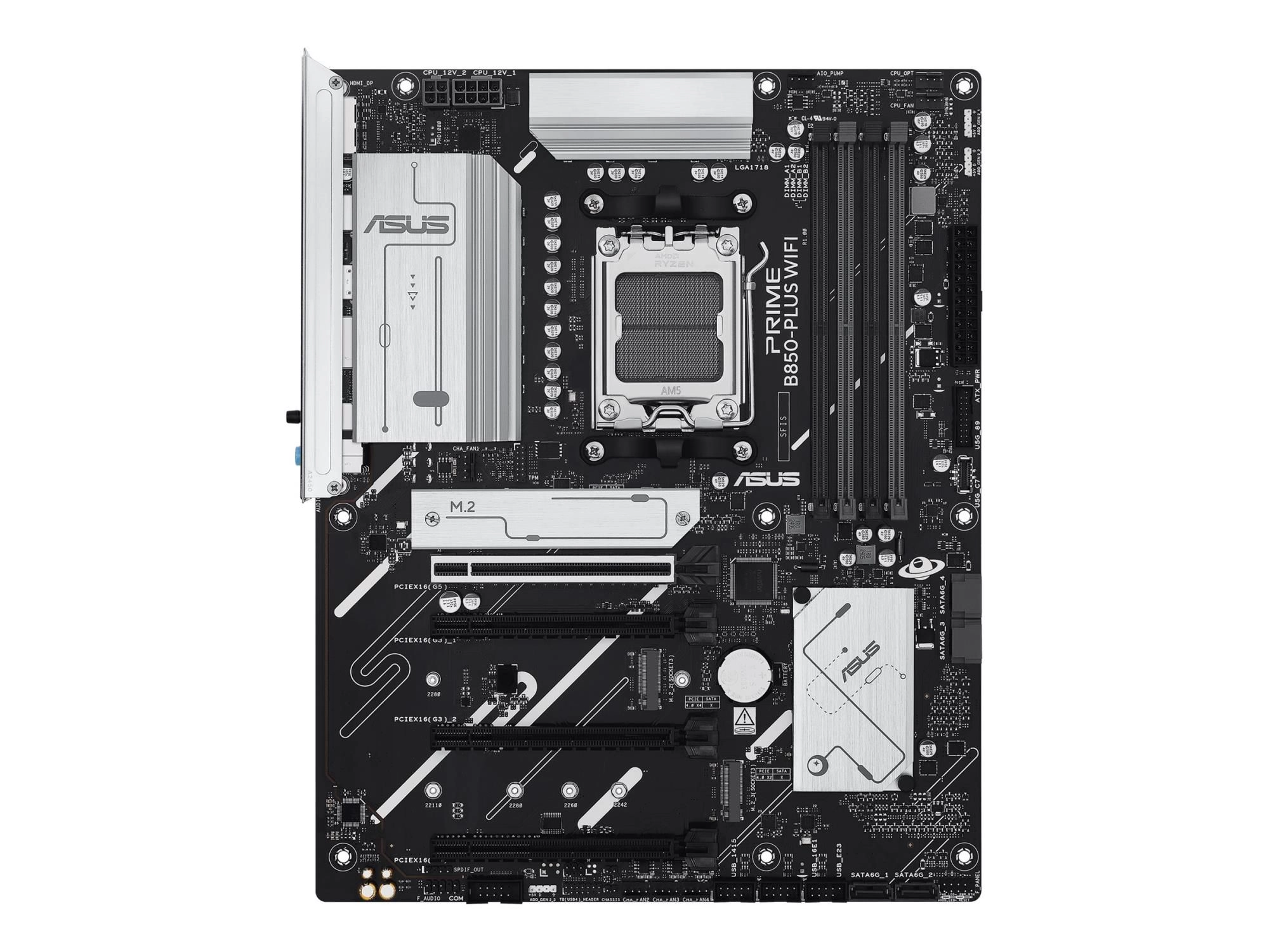 ASUS PRIME B850-PLUS WIFI - Motherboard - ATX - Socket AM5 - AMD B850 Chipsatz - USB-C 3.2 Gen2, USB 3.2 Gen 2, USB 3.2 Gen 1, USB-C 3.2 Gen 1 - 2.5 Gigabit LAN, Wi-Fi 6E, Bluetooth - Onboard-Grafik (CPU erforderlich)