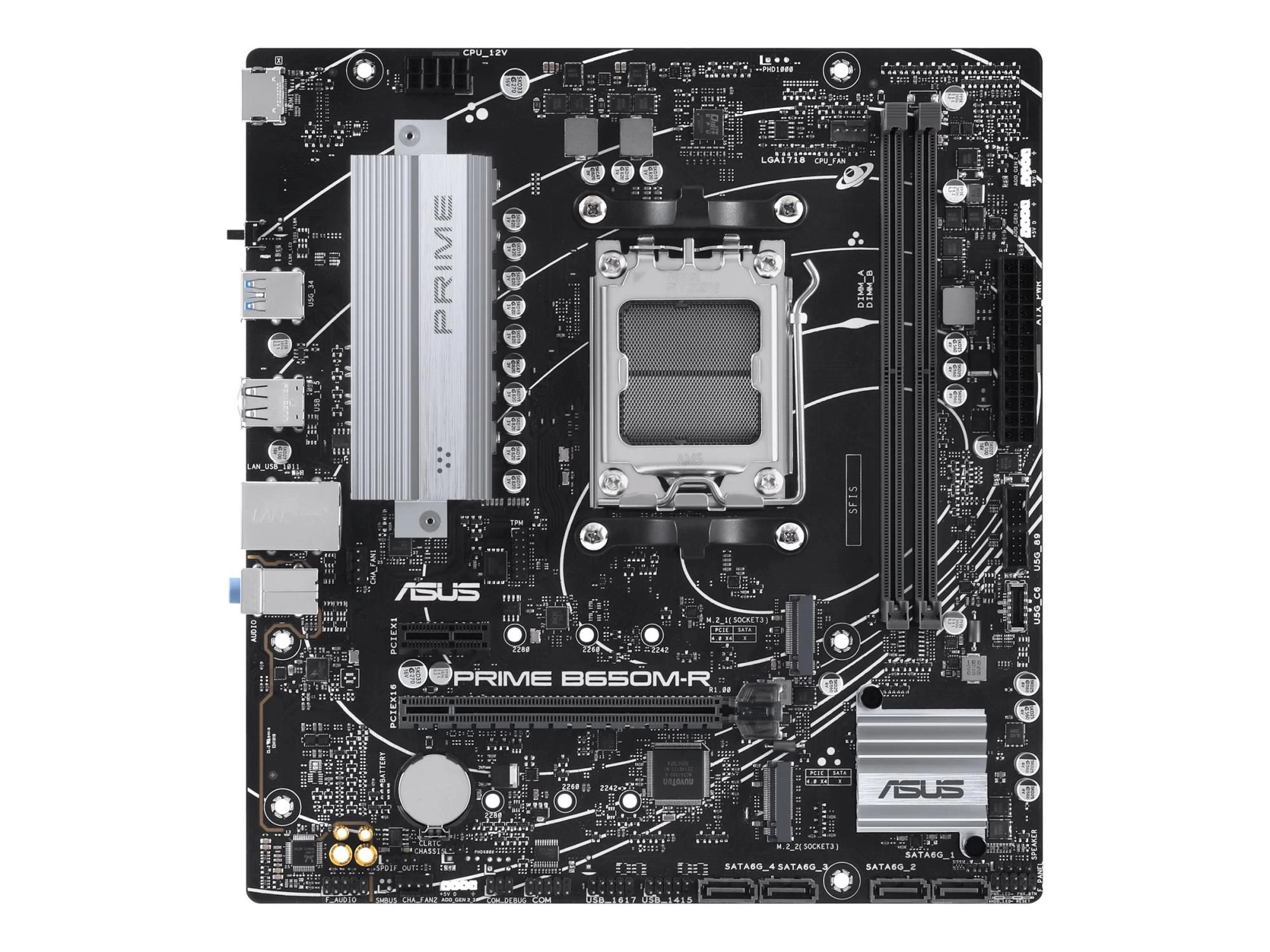 ASUS PRIME B650M-R - Motherboard - micro ATX - Socket AM5 - AMD B650 Chipsatz - USB 3.2 Gen 1, USB-C 3.2 Gen 1 - 2.5 Gigabit LAN - Onboard-Grafik (CPU erforderlich)