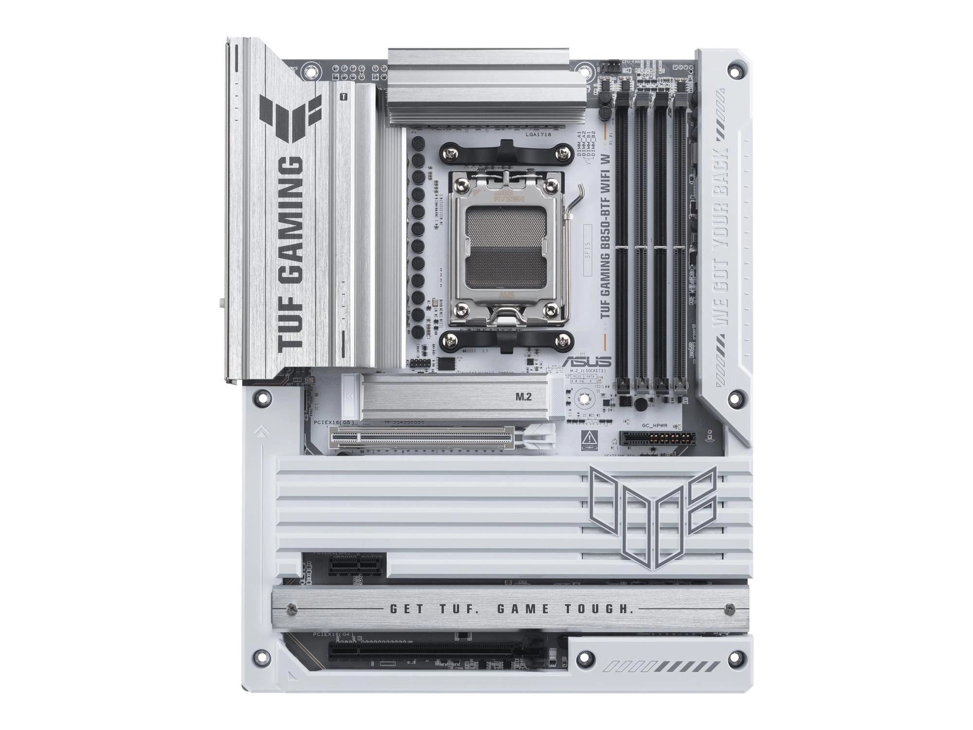 ASUS TUF GAMING B850-BTF WIFI W - Motherboard - ATX - Socket AM5 - AMD B850 Chipsatz - USB-C 3.2 Gen 2x2, USB-C 3.2 Gen2, USB 3.2 Gen 2, USB 3.2 Gen 1, USB4 - Wi-Fi 7, 2.5 Gigabit LAN, Bluetooth - Onboard-Grafik (CPU erforderlich)