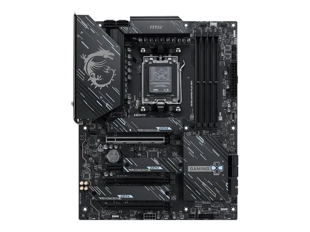MSI X870E GAMING PLUS WIFI - Motherboard - ATX - Socket AM5 - AMD X870E Chipsatz - USB4, USB-C 3.2 Gen 2x2, USB-C 3.2 Gen2, USB 3.2 Gen 2, USB 3.2 Gen 1 - Wi-Fi 7, 5 Gigabit Ethernet, Bluetooth - Onboard-Grafik (CPU erforderlich)