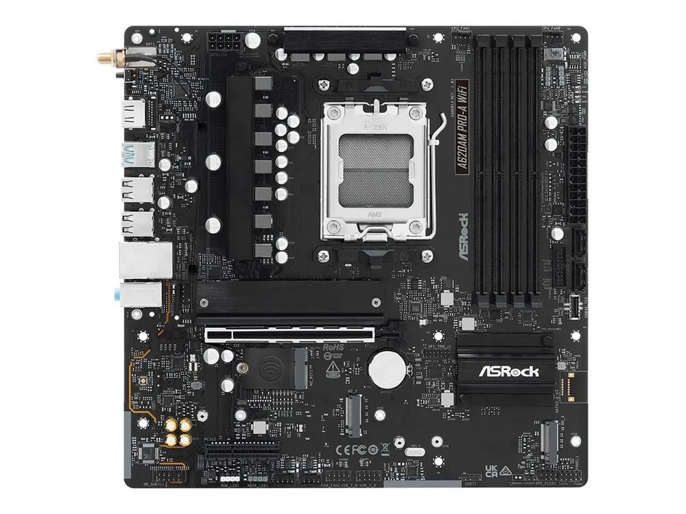 ASRock A620AM Pro-A WiFi AM5 mATX HDMI DDR5 - AMD Sockel AM5 (Ryzen Zen4) - Micro/Mini/Flex-ATX