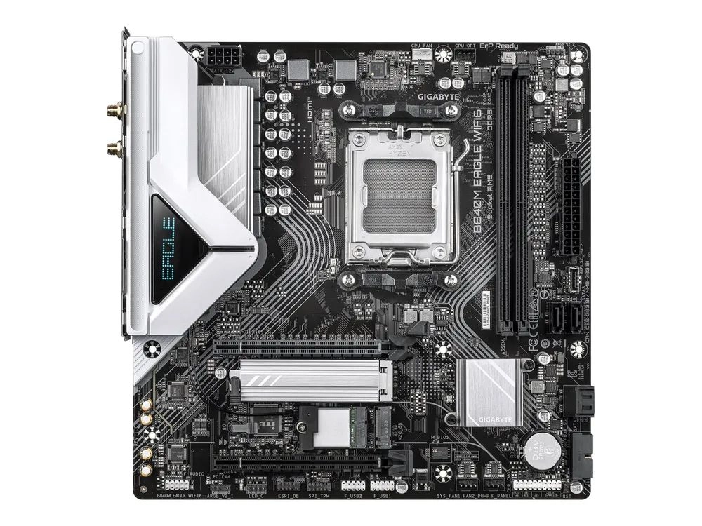 Gigabyte B840M EAGLE WIFI6 - Motherboard - micro ATX - Socket AM5 - AMD B840 Chipsatz - USB-C 3.2 Gen 1, USB 3.2 Gen 1 - Wi-Fi 6, Bluetooth, 2.5 Gigabit LAN - Onboard-Grafik (CPU erforderlich)