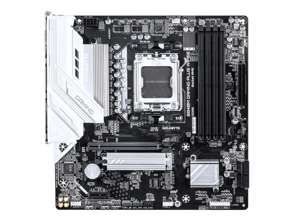 Gigabyte B840M GAMING PLUS WIFI6E - Motherboard - micro ATX - Socket AM5 - AMD B840 Chipsatz - USB-C 3.2 Gen 1, USB 3.2 Gen 1, USB 3.2 Gen 2 - Gigabit LAN, Wi-Fi 6, Bluetooth - Onboard-Grafik (CPU erforderlich)