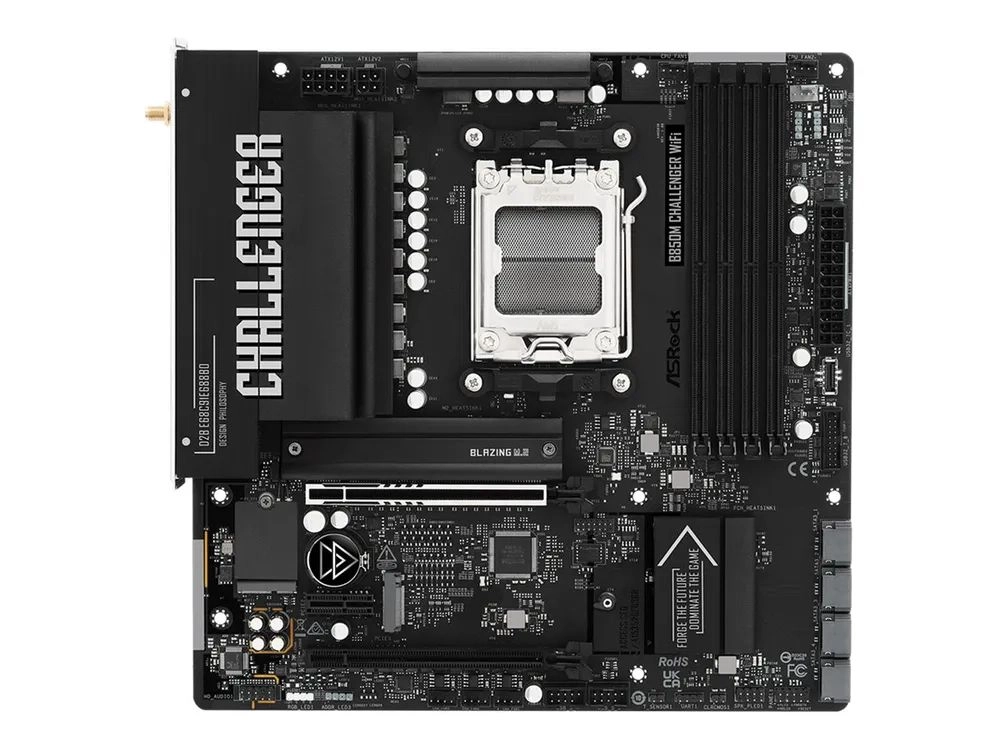 ASRock B850M Challenger WiFi - Motherboard - micro ATX - Socket AM5 - AMD B850 Chipsatz - USB 3.2 Gen 1, USB-C 3.2 Gen 1 - 2.5 Gigabit LAN, Bluetooth, Wi-Fi 7 - Onboard-Grafik (CPU erforderlich)
