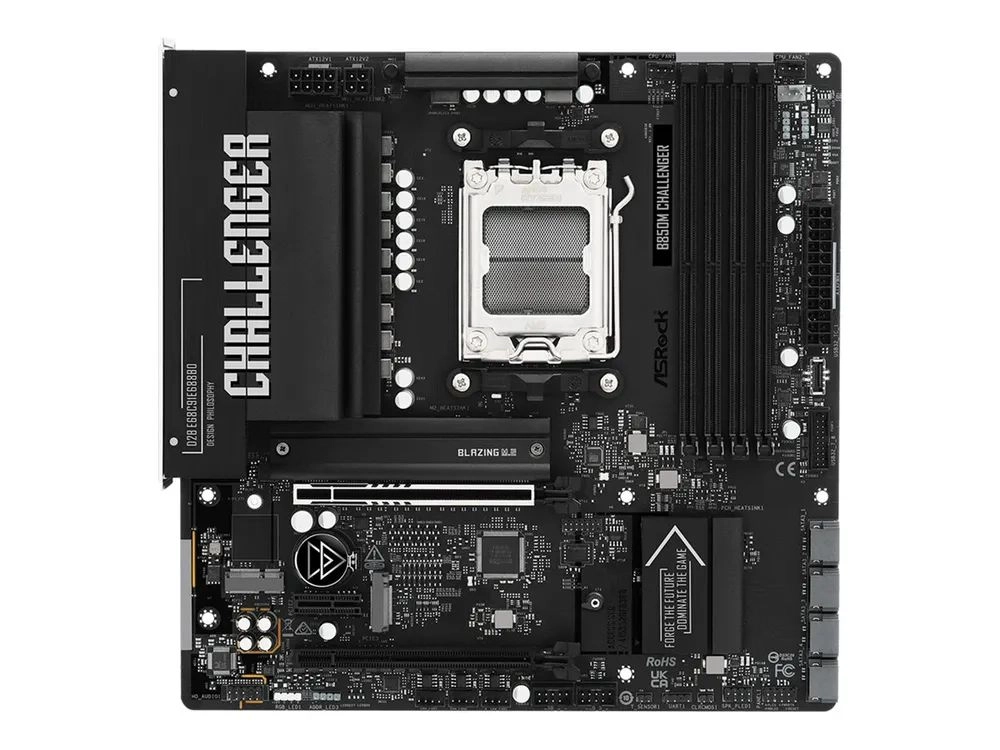 ASRock B850M Challenger - Motherboard - micro ATX - Socket AM5 - AMD B850 Chipsatz - USB-C 3.2 Gen 1, USB 3.2 Gen 1 - 2.5 Gigabit LAN - Onboard-Grafik (CPU erforderlich)