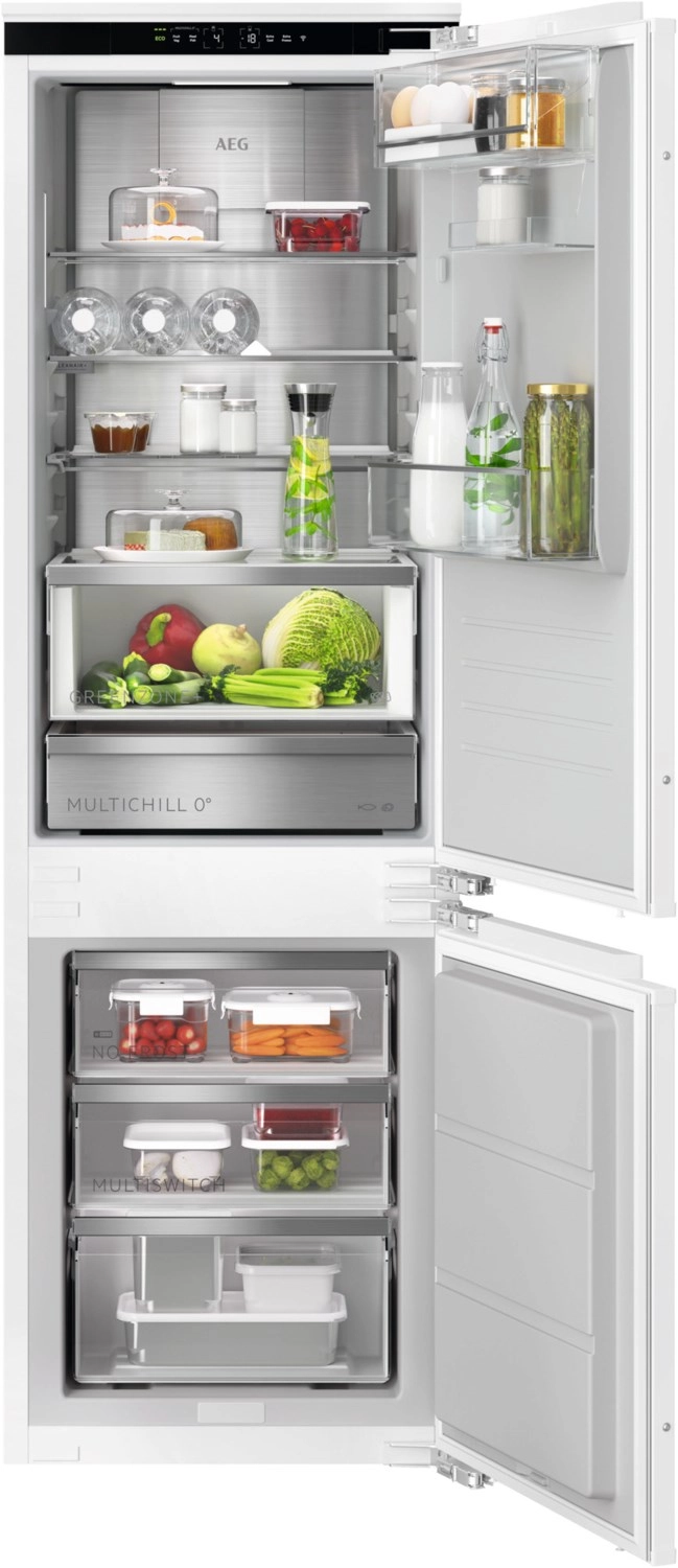 AEG 9000 MultiChill 0° / Einbau-Kühl-Gefrierkombination / WiFi-Vernetzung / 1780 mm / 245 L / Null-Grad-Schublade / NoFrost / Festtür TC9VS181BC