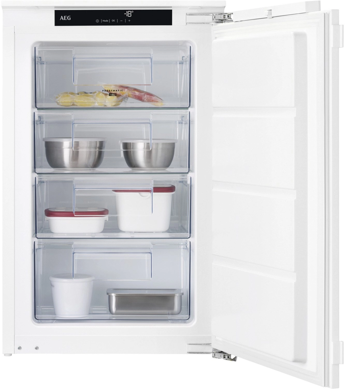 AEG Einbau-Gefrierschrank / 880 mm / 98 L / LowFrost – weniger Eisbildung / Festtür TAB6L88EF