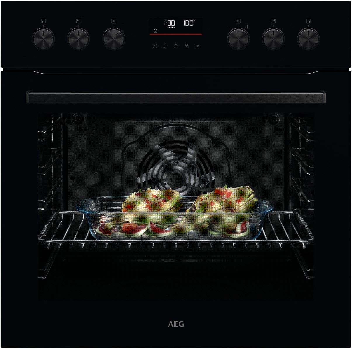 AEG 5000 SurroundCook® / Einbauherd / Pyrolytische Selbstreinigung / Schwarz OU5PE40SK