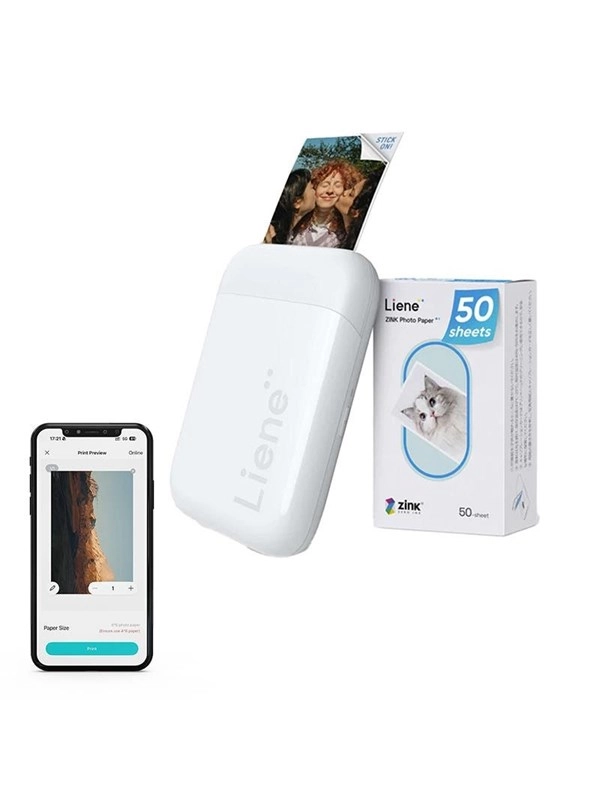 Liene Pearl 2x3" Tragbarer Fotodrucker (Weiß) - Zink