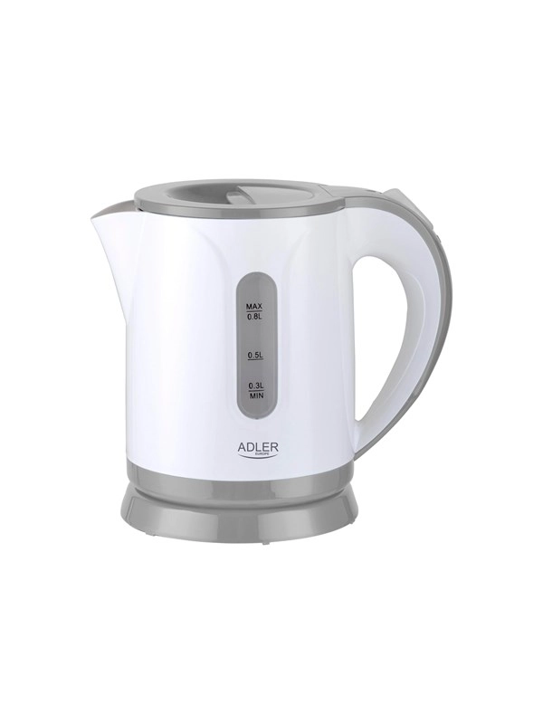 Adler Wasserkocher AD 1371g - kettle - white/grey - Weiß/Grau - 850 W