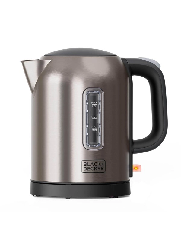 Black & Decker Wasserkocher Kettle 1L 2200W Brushed Steel - Gebürstetes Stahl - 2200 W