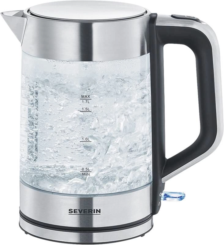 SEVERIN Wasserkocher WK 3420 - glass/brushed stainless steel/black - Glass/brushed stainless steel/black - 2200 W