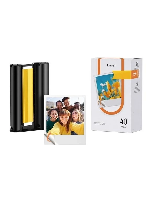 Liene Amber 3x3" Selbstklebendes Fotopapier, 40 Blatt + 1 Nachfüllpack