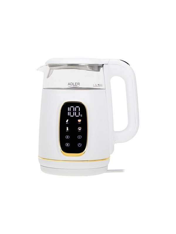 Adler Wasserkocher AD 1305 - kettle - white/gold - Weiß/Gelb - 2200 W