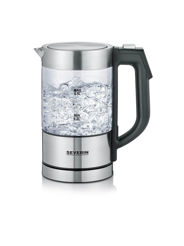 SEVERIN Wasserkocher WK 3458 - brushed stainless steel/glass - Gebürstetes Rostfreies Stahl/Glas - 1100 W