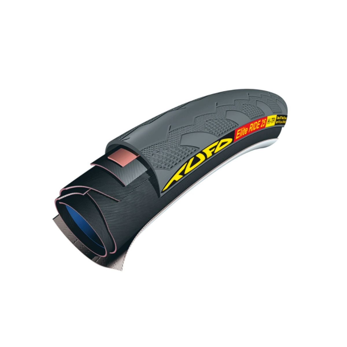 Tufo Elite Ride Schlauchreifen 700x23-25mm, mm-Typ Schwarz 28" x 25 mm