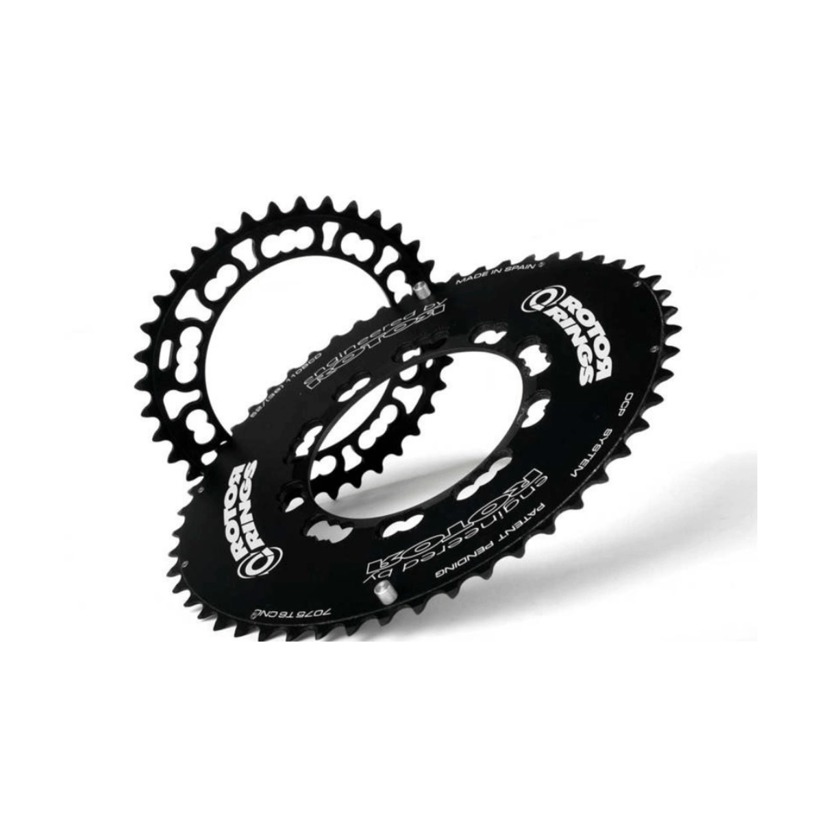 Ovaler Kettenblattrotor Q-Ring Aero Exterieur Schwarz, BCD 52D - BCD 110x5