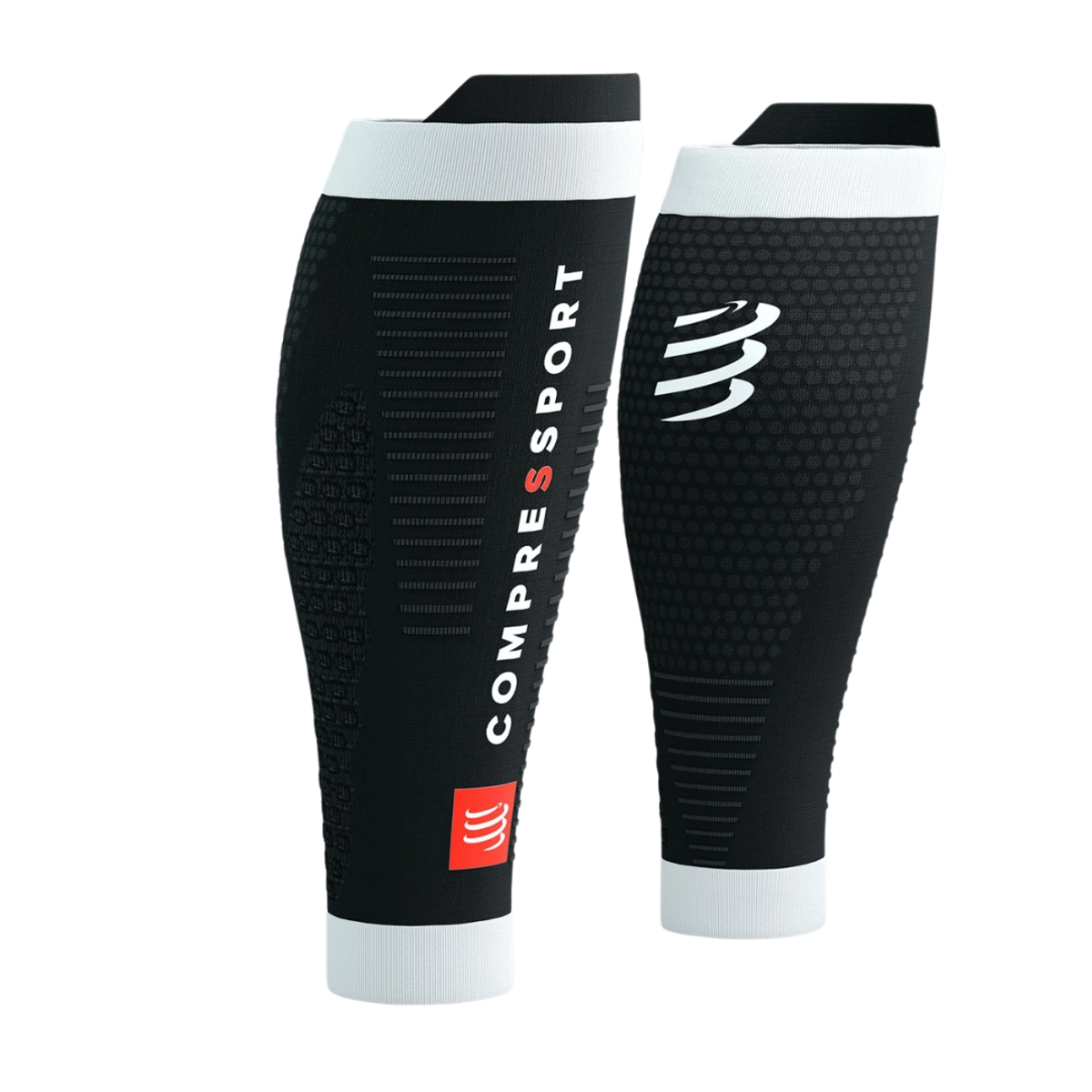 Kompressionsstrumpf Compressport R2 3.0 Schwarz Weiß, Größe Größe 4