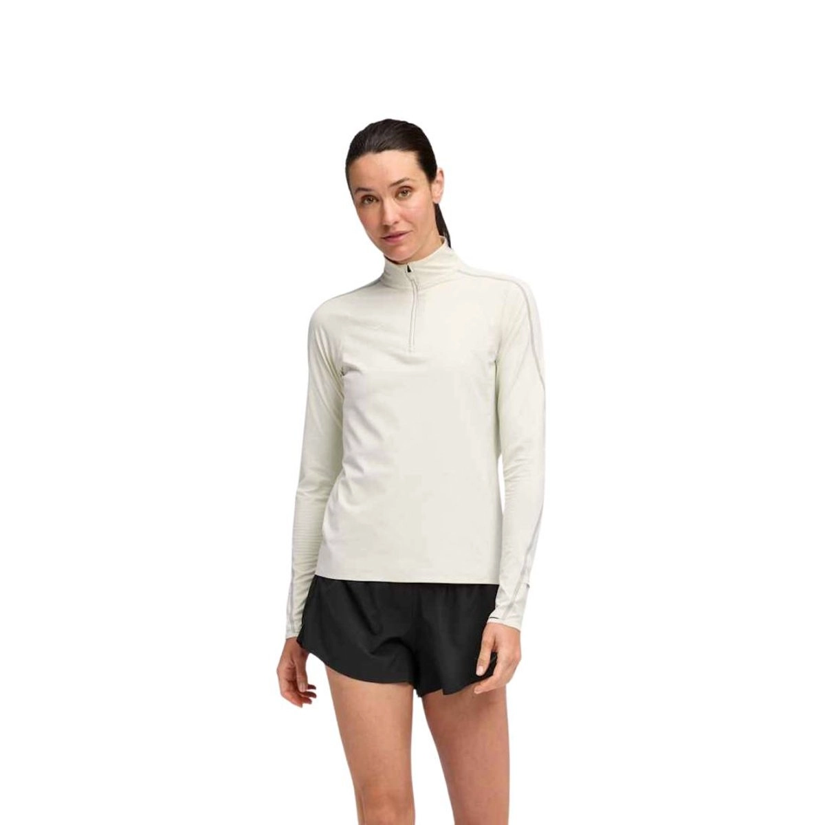 Hoka Glide Tech Sweatshirt Weiß Grau Damen, Größe XS.