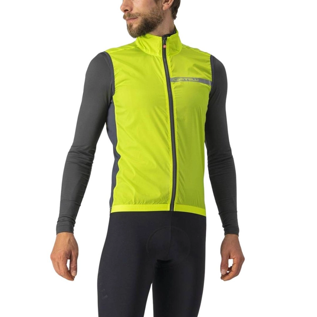 Castelli Squadra Stretch Weste Gelb Grau, Größe L