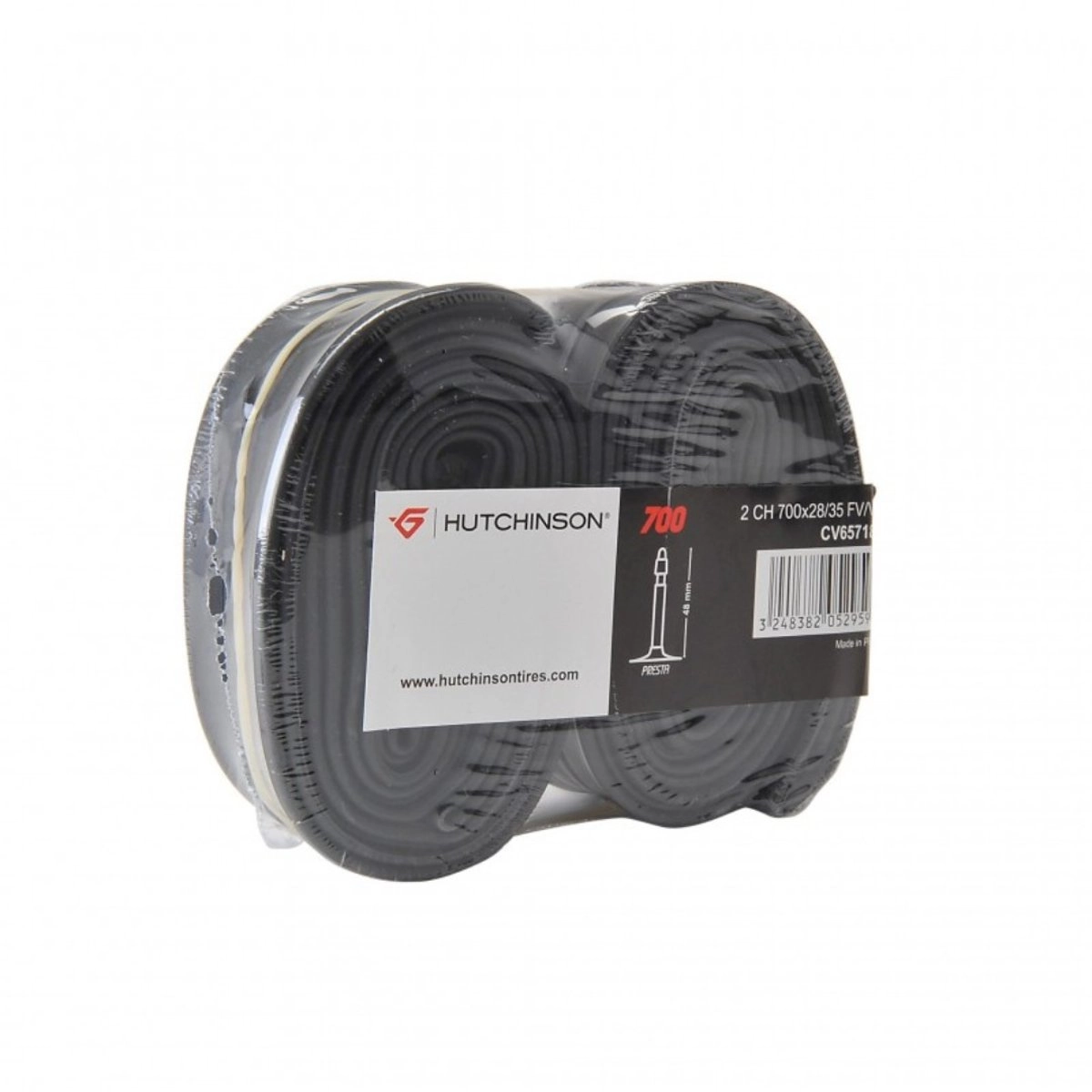 Pack 2 Hutchinson 700x28-35 Ventil Presta 48mm Kammern