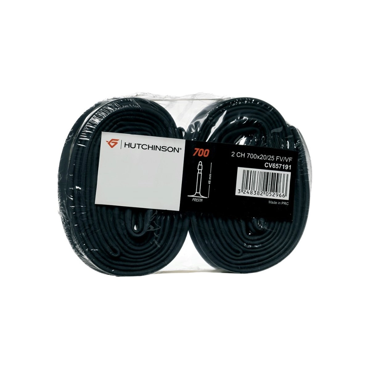 Pack 2 Hutchinson 25-700X20 Ventil Presta 48mm Kammern
