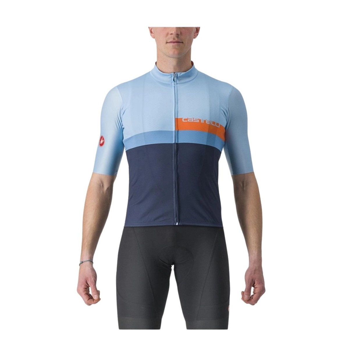 Castelli A Blocco Kurzarmtrikot Blau Schwarz, Größe M