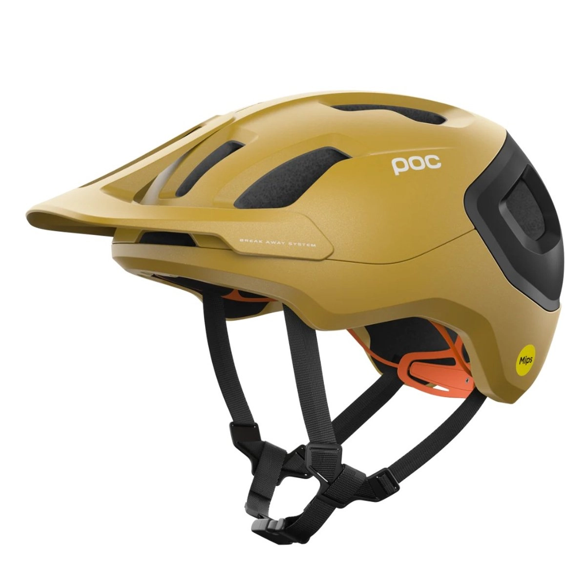 POC Axion Race MIPS Helm Dunkelgelb Matt, Größe XS.