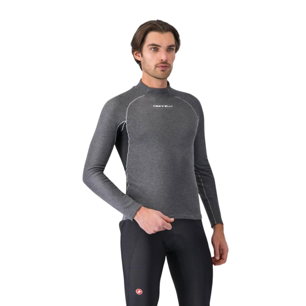 Langarm-Unterhemd Castelli Flanders 2 Grau Schwarz, Größe XS.