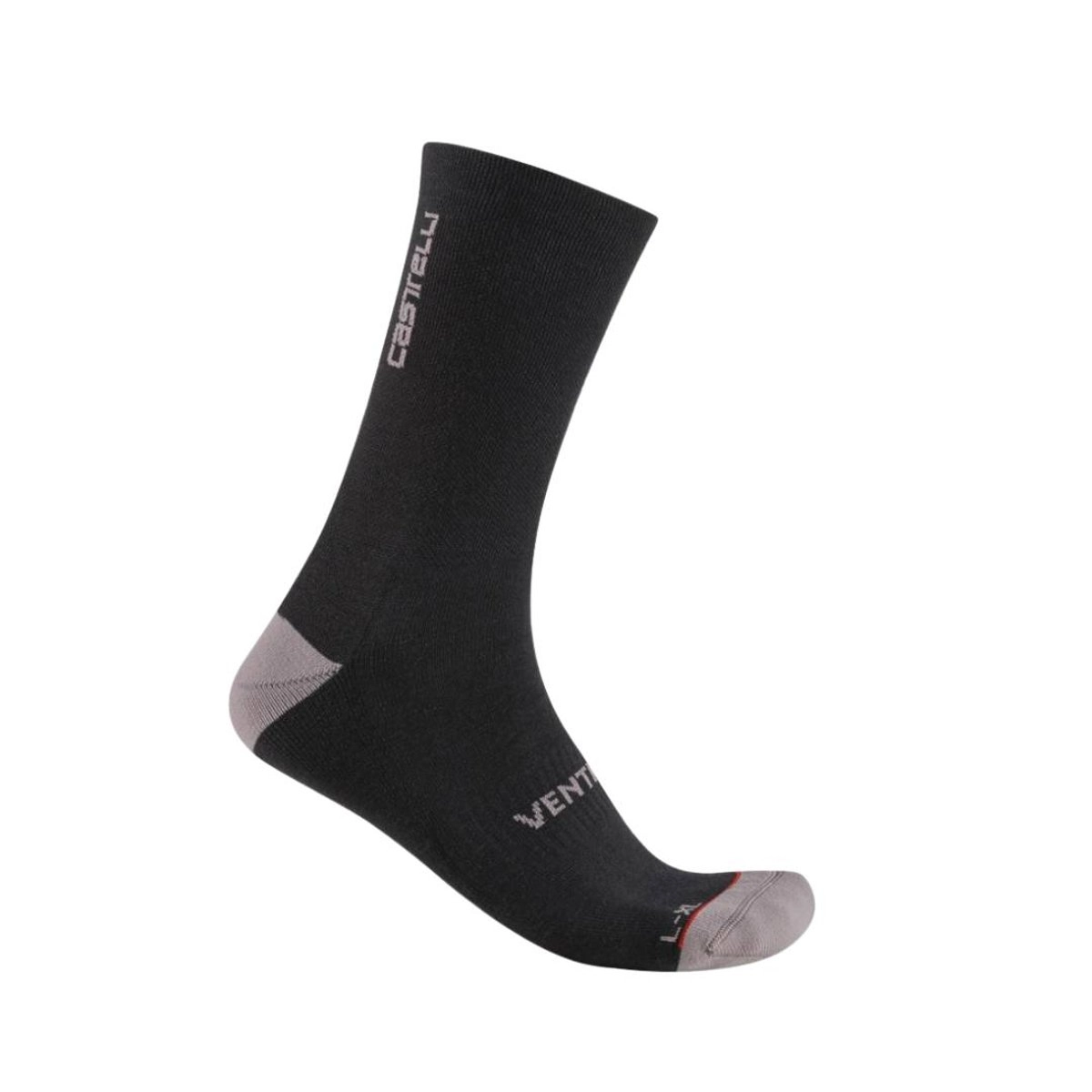 Castelli Venti Soft Merino Socken Schwarz Grau, Größe L/XL
