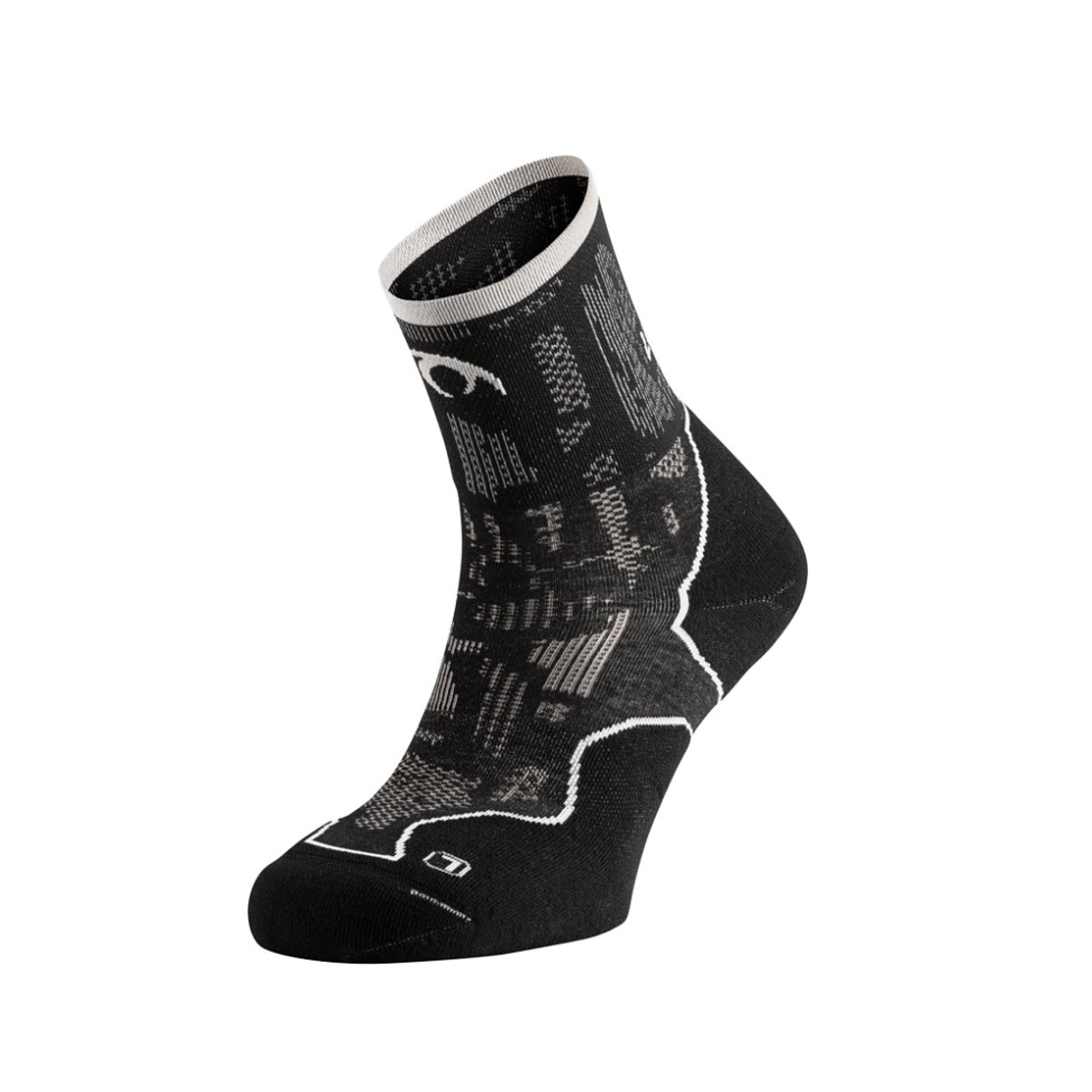 Lurbel Challenge Blur Four Socken Schwarz Grau, Größe L