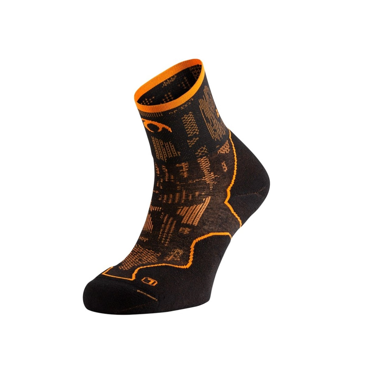 Lurbel Challenge Blur Four Socken Schwarz Orange, Größe M