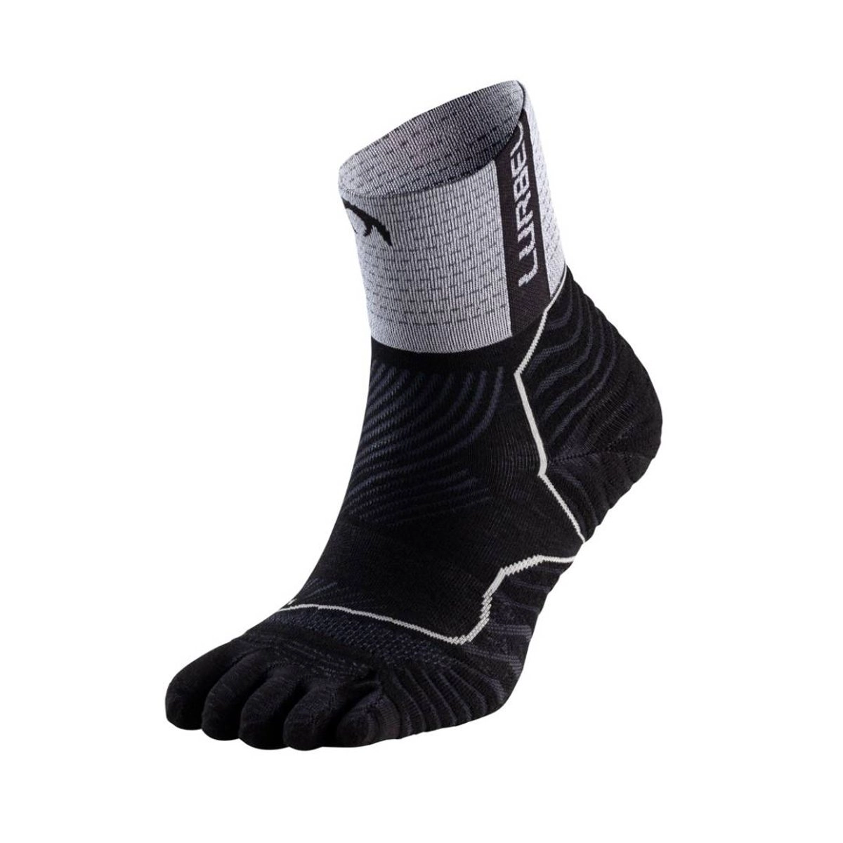 Lurbel Tiwar Toe Three Socken Schwarz Grau, Größe XL