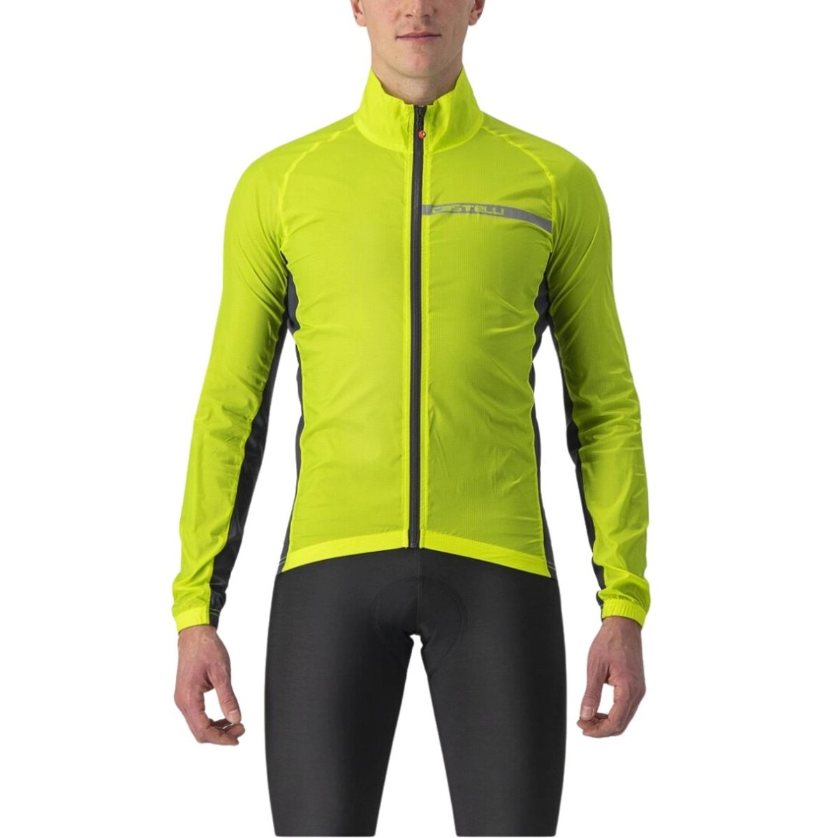 Castelli Squadra Stretch Langarmjacke Gelb Grau, Größe XXL