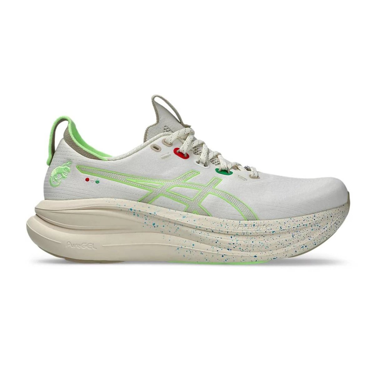 Damen-Laufschuhe Asics Gel-Nimbus 28 Nadia Battocletti Weiß Grün SS26, Größe 42,5 - EUR
