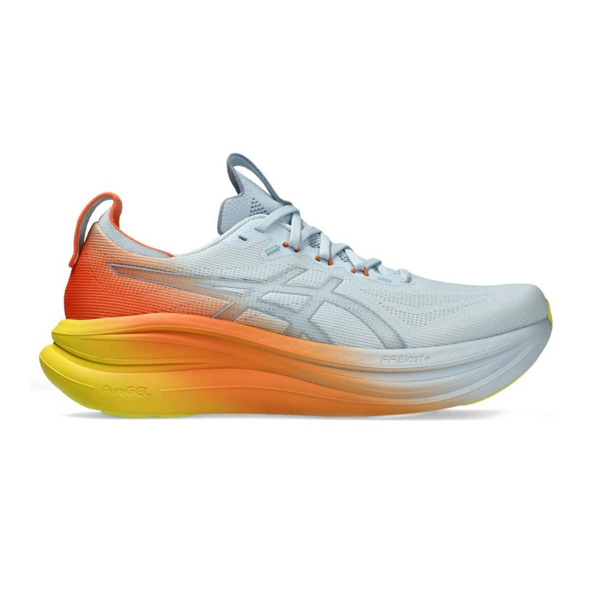Asics Gel-Nimbus 28 Laufschuhe Grau Orange SS26, Größe 47 - EUR