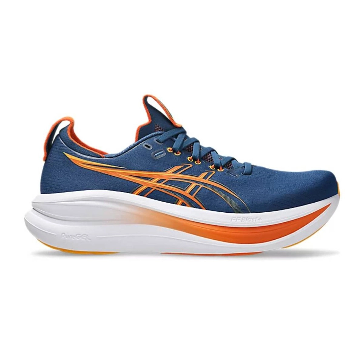 Asics Gel-Nimbus 28 Schuhe Blau Orange SS26, Größe 43,5 - EUR