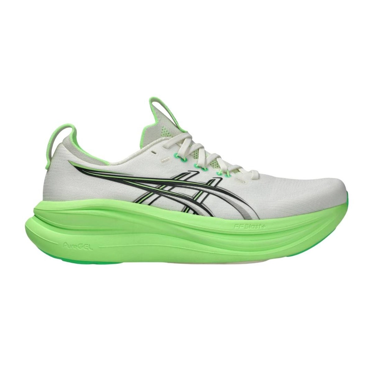 Asics Gel-Nimbus 28 Schuhe Weiß Grün SS26, Größe 46 - EUR