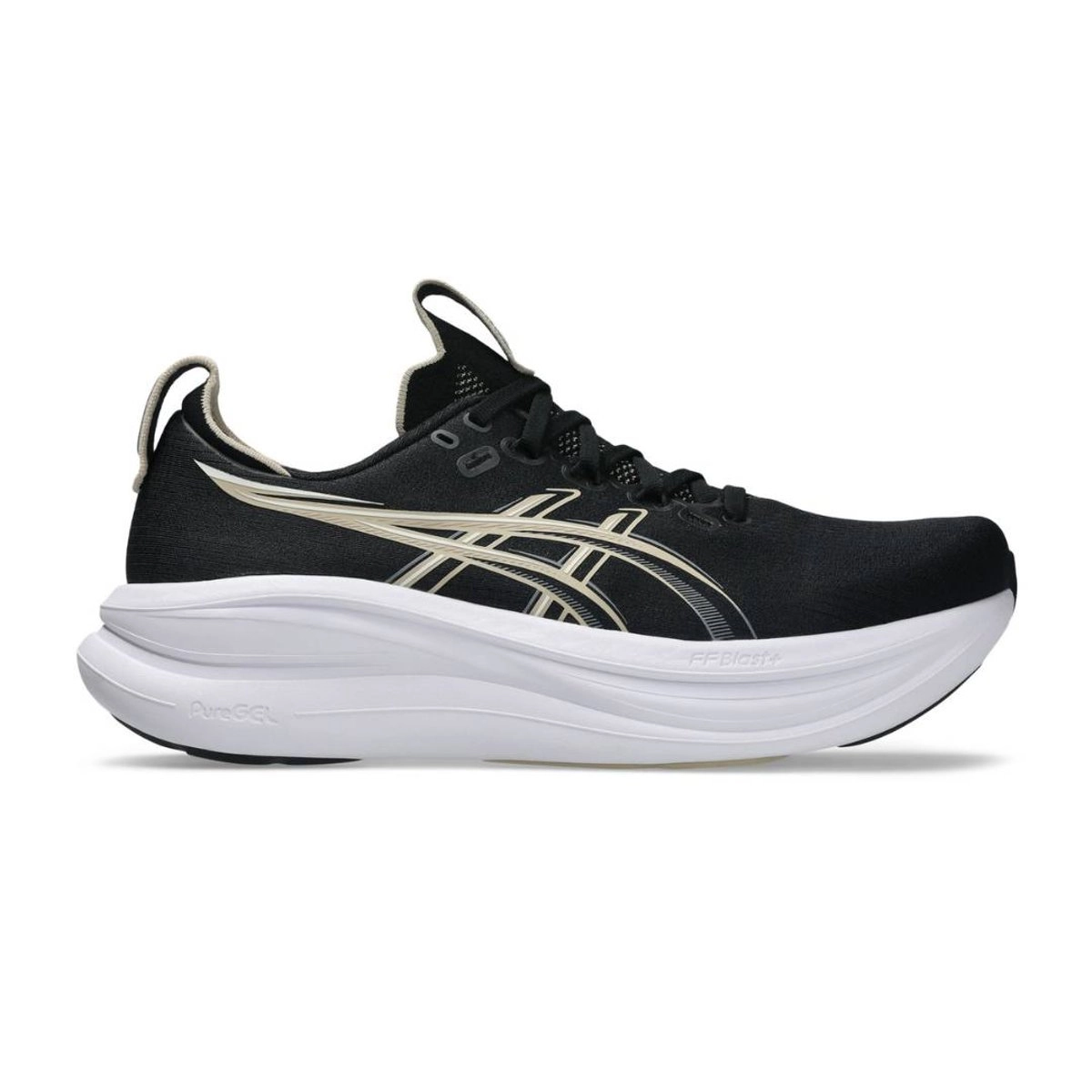 Asics Gel-Nimbus 28 Schuhe Schwarz Gold SS26, Größe 41,5 - EUR