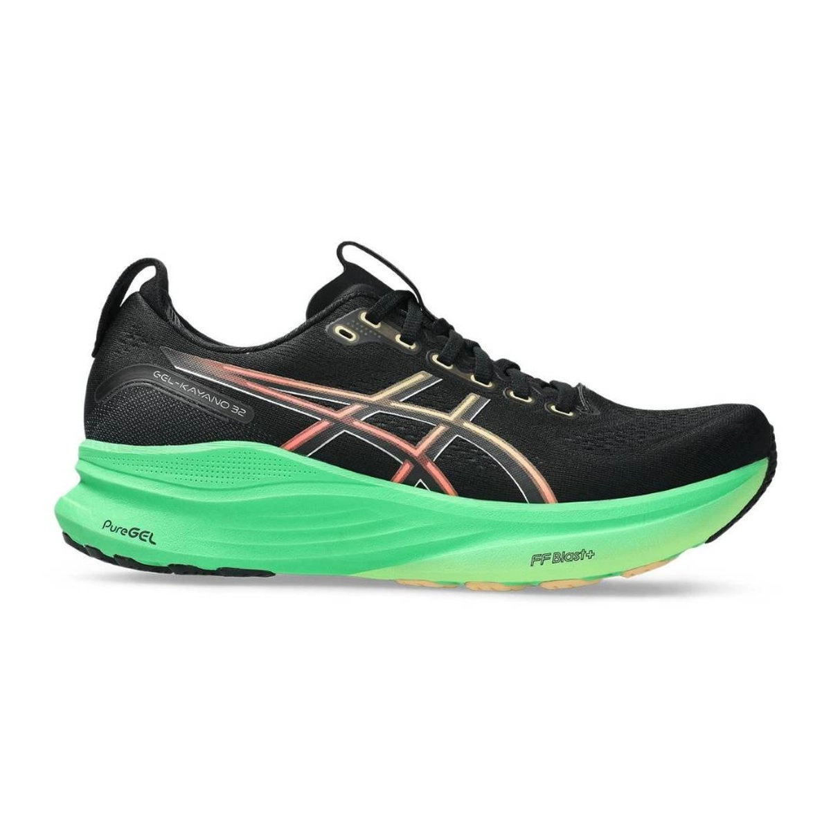 Asics Gel-Kayano 32 Schuhe Schwarz Grün SS26, Größe 43,5 - EUR
