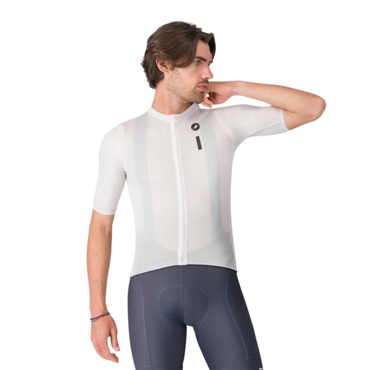 Castelli Drittone Logo Trikot Weiß Schwarz, Größe L