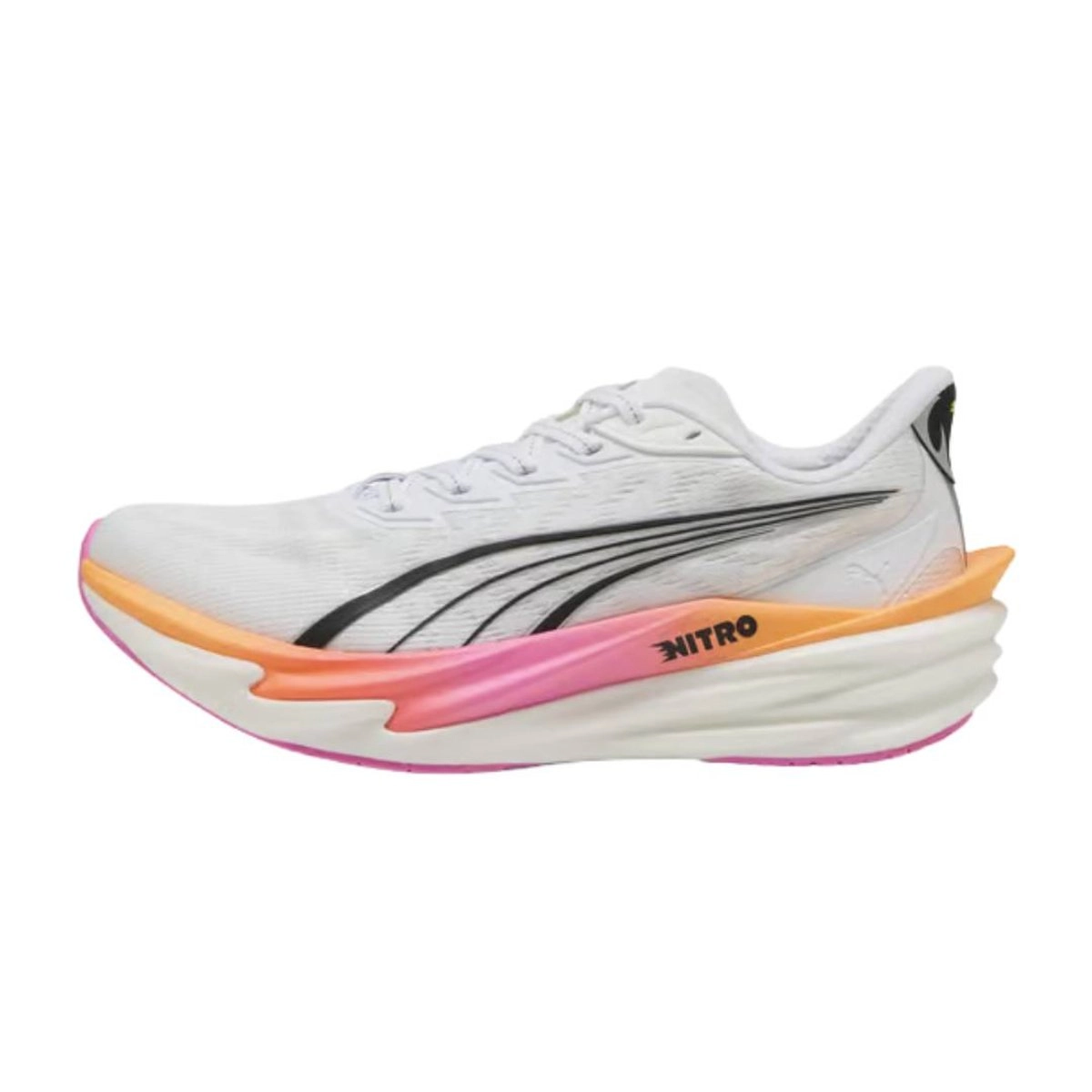 Puma Deviate NITRO 4 Laufschuhe Weiß Rosa SS26 Damen, Größe 41 - EUR
